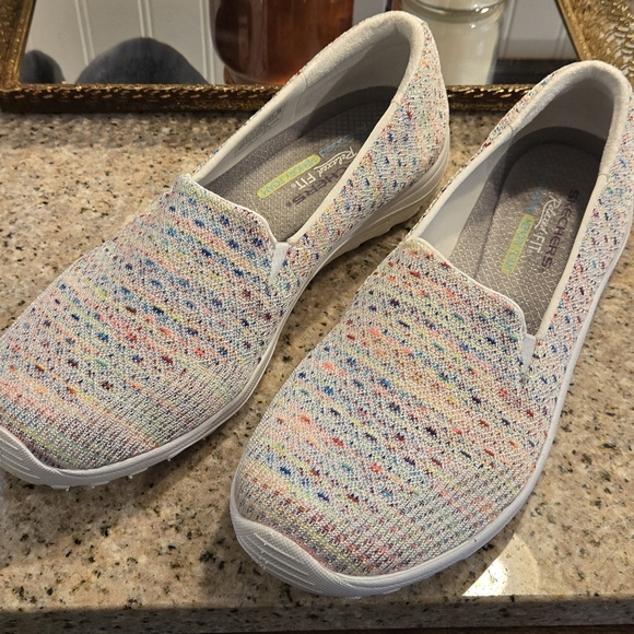 Skechers Rainbow Relaxed Fit Air Cooled Knit Slip-On Shoes Womens 9.5 - Picture 9 of 14